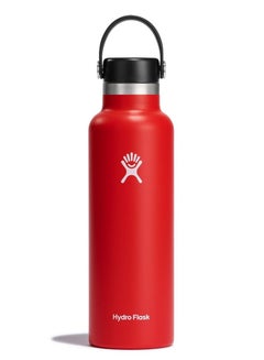 Buy Stainless Steel Vacuum Insulated Water Bottle Outdoor Sports Kettle Thermos Cup 21oz Red in UAE