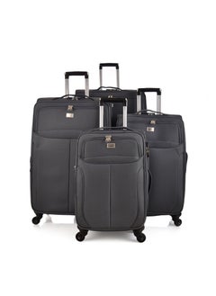 Buy New Travel Luggage Fabric Trolley 4 Piece Set Size 20/24/28/32 Inch 9932/4P Grey in Saudi Arabia