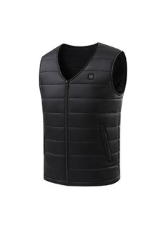 Buy Winter 2023 new V-neck intelligent heating vest USB power supply lasting constant temperature cold warm factory outlet 1808-16 Black in Saudi Arabia