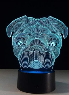 اشتري 3D Illusion Light Shar Pei 7/16 Color Light 3D Vision LED Multicolor Night Light for Kids Touch USB Baby Sleep Multicolor Night Light في الامارات