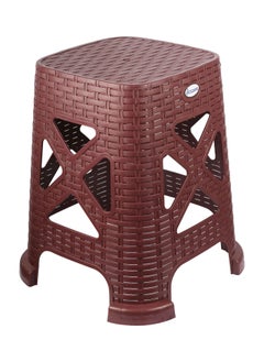 Buy Esqube Plastic High Stool Square for Indoors and Outdoors Brick Red Color in UAE