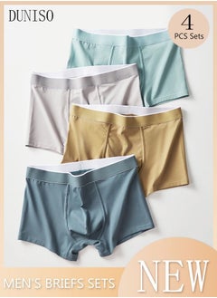 Buy 4 Packs Men's Briefs Set Cotton Underwear  Breathable and Comfortable Underpants with High Elastic Waistband Boxer Briefs for Teenager Multi-Colors Available Briefs in Saudi Arabia