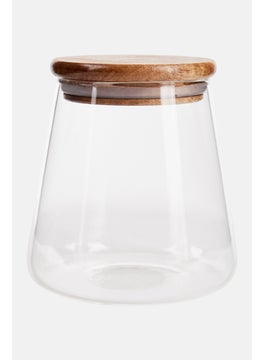 Buy Storage Jar 600 ml, Transparent/Brown in UAE