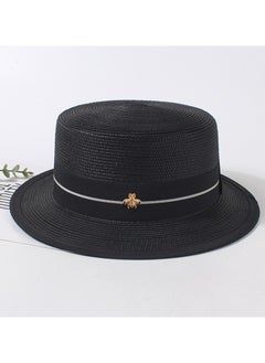 Buy New Fashion Small Headed Flat Top Straw Hat in UAE