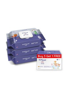 Buy Baby Gentle 99% Pure Water Wet Wipes With Lid216 Pcs.(Pack Of 3) & Baby Soap (4N X 50 Gram) Combo in UAE