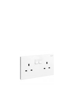 Buy Legrand 13A Switch Socket 2Gang Galion White in UAE