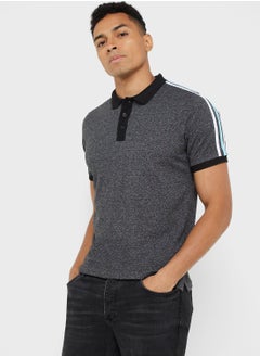 Buy Contrast Collar Tape Detail Polo Shirt in Saudi Arabia