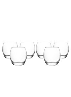 Buy 6-Piece drinking glass set clear 405ML in Saudi Arabia