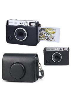 Buy Camera Case for Instax Mini Evo, Vintage Leather Camera Cover Compatible with Fujifilm Instax Mini Evo Accessories Bag, With Adjustable Shoulder Strap, Black Lychee Texture Horizontal Style in Saudi Arabia