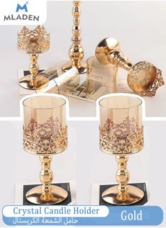 Buy 2PCS Candle Holder, Candle Holders Flower Branch Crystal Candle Holder Decoration Lamp Luxury Romantic Dining Table Candle Light Dinner Props Home Decoration Candle Holder Centerpiece in Saudi Arabia