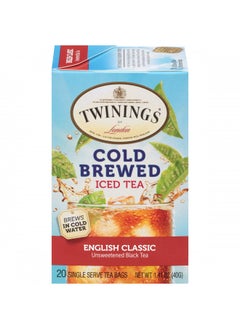 Buy Twinings English Classic Cold Brewed Iced Tea Bags, 20 Count (Pack of 6) in UAE