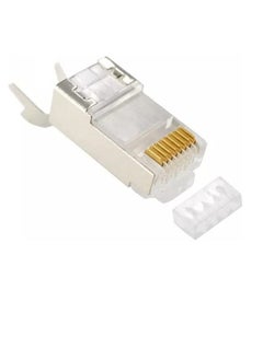 Buy DKURVE Cat7 Cat6A RJ45 Pass through Connectors Shielded 30-Pack (Orange) in UAE