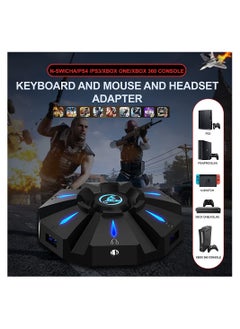 Buy Keyboard Mouse Converter with LED Light, HXSJ P9 Controlle, Gaming Multi-Platform Console Adapter, Plug and Play, for PS4 PS3 Xbox One Xbox 360 Switch Consoles, Type C Charging Interface in UAE