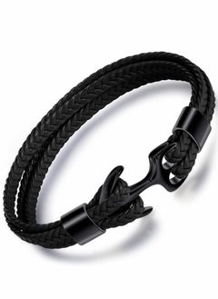 Buy Unisex Handmade Bracelet, Multilayer Vintage Anchor Cuff Bracelet Cuff Wrap Rope Wristband Friendship Bracelet for Men & Women Jewelry in UAE