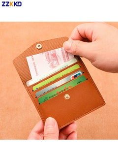 Buy Solid Color PU Leather Small Wallet for Women Short Simple Purse with Buttons Ultra Thin Credit Card Bag Coin Purse in Saudi Arabia