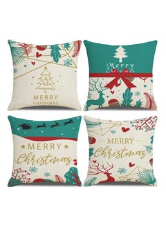 اشتري 4Pcs christmas pillow case cover cushion for home decor 45*45cm في الامارات