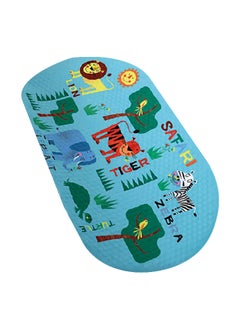 Buy Polyester Anti-Slip Safari Printed Suction Cup Bathtub Floor Mat Multicolour 69 x 39 cm 721425 in Saudi Arabia