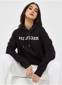 Buy Embroidered Logo Knitted Hoodie in UAE