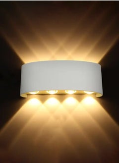 اشتري 8*2W Modern LED Warm White Wall Light , IP65 Waterproof, 1500lm, Up & Down Lighting - White في الامارات