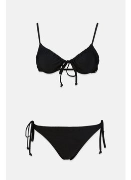 Buy Women 2 Pcs Plain Bikini Set , Black in Saudi Arabia