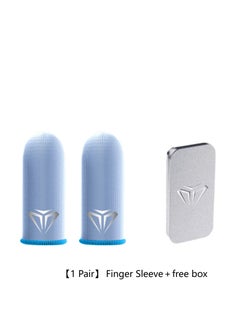 Buy 1 Pair Mobile Game Finger Sleeve Blue-Sweatproof Anti-slip Touch Screen and Breathable Finger Cover for COD/PUBG/ROS and Many Other Games in UAE