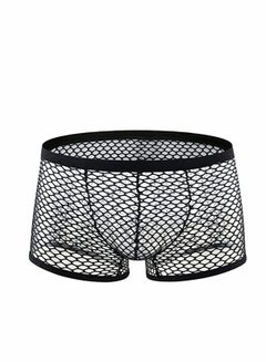 Cneer Men's Underwear Sexy See-through Fishnet Boxer Briefs Mesh