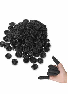 اشتري Latex Finger Cots 200 Pcs Disposable Protective Fingertips Gloves Black Sleeves Protectors Fingertip Bandages for Industrial Beauty and More في السعودية