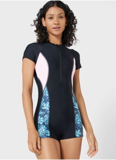 Buy Colourblock Panel Detail Swimsuit in Saudi Arabia