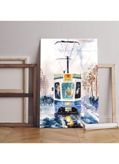 اشتري home gallery tram oil painting Printed Canvas wall art في مصر