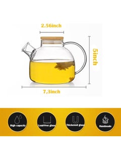 Buy Heat Resistant Glass Teapot Set Clear 1000ml in Saudi Arabia