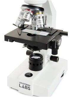 اشتري – Celestron Labs – Binocular Head Compound Microscope – 40-2000x Magnification – Adjustable Mechanical Stage – Includes 2 Eyepieces and 10 Prepared Slides في الامارات