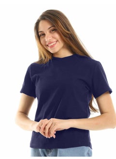 Buy Mesery Cotton Printed T-Shirt For Women-Navy in Egypt