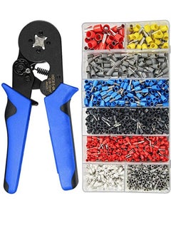 Buy Crimping Tool Kit Crimper Plier w/ 1200pcs Wire Ferrules Wire Ends Terminals AWG 28-7 (0.08-10mm²) in UAE