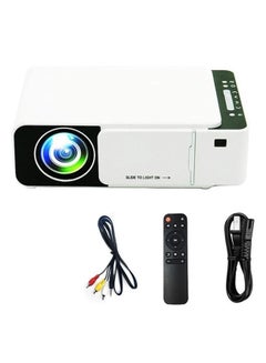 Buy T5 New Upgraded Smart Projector 3D Full HD 4K WiFi Miracast 3200 Lumens Home Cinema Theater Mini Projector 1080P, White in UAE