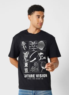 Buy Graphic Printed Crew Neck T-Shirt in Saudi Arabia