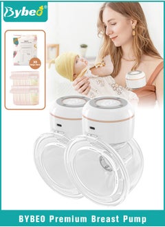 Buy Double Electric Breastmilk Pump with 30-Pieces milk Storage Bags, Portable Wireless Breastmilk Pump with 4 Modes, 12 Levels, LCD Display, Low Noise in UAE