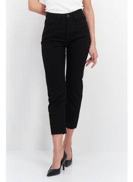 Buy Women Slim Fit Solid Non Stretchable Jeans, Black in UAE