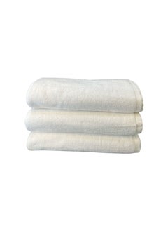 Buy 3 Piece Bath Towel Set - 640 GSM 100% Cotton Terry - 3 Piece Bathroom Towel Set - Quick Dry - Super Absorbent 70x140 cm - White in Saudi Arabia