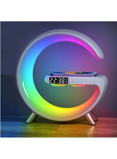 Buy MYK G63 Mini Smart Multi Functional Wireless Charger Atmosphere Lamp, Music Lamp Wireless Charger Portable Bluetooth Speaker Lamp in UAE