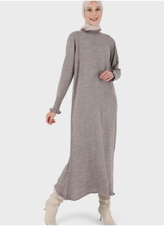 Buy Lettuce Hem Knitted Dress in UAE