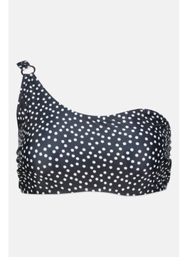 اشتري Women Non Padded Underwired Polka Dots Swimwear, Black/White في الامارات