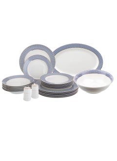 Buy 22 Piece Porcelain Dinner Set Bleu With Gold in Saudi Arabia