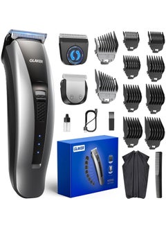 اشتري GLAKER Hair Clippers for Men - Cordless 2 in 1 Versatile Hair Trimmer with 10 Guards, 2 Detachable Blades & Turbo Motor, Professional Beard Grooming Kit for Barbers, Ideal Gift for Men في السعودية