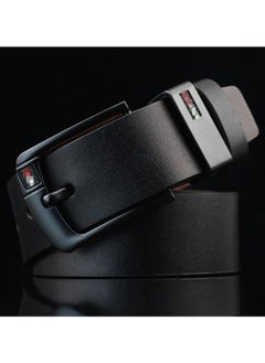 Buy Men's Faux Leather Belt Pin Buckle Belt (Black) in UAE