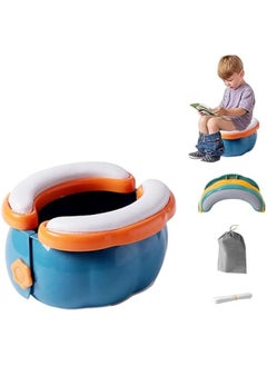 اشتري Portable Potty Toilet Seat for kids, Toddlers Kids Folding Training Toilet Chair Toilet Potty Chair Travel Potty Indoor Outdoor with Storage Travel Bag (blue) في الامارات