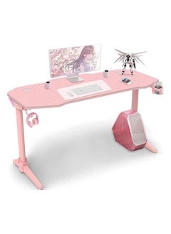 Buy RoyalPolar Carbon Fiber Gaming Desk 120CM Computer Table Gamer Desk Home Study Desk Work Station PC Table Carbon Steel Leg w Headphone Holder Corner Desk Pink in UAE