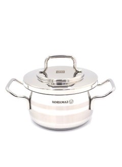 Buy Korkmaz ASTRA 2 casserole Stainless Steel Pot, 18x10.5 cm Size, 2.60 Litre Capacity in UAE