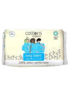 Buy Cottons, Organic, Long Liners, Ultra-Thin, Unscented, 32 Liners in UAE