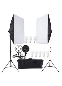 Buy Lighting Kit Photography Photo Studio Video Continuous Light Stand Two 50 X 70cm Softbox 8 Bulbs Two 4-Light Holder in Egypt