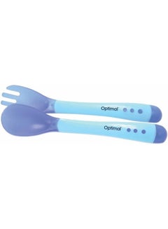اشتري Flexible Silicone Spoon and Fork 4 Month Plus Blue في السعودية